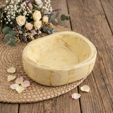 6" Canary Yellow Solid Wood Oval Dough Bowl - HomeRoots - Flyclothing LLC