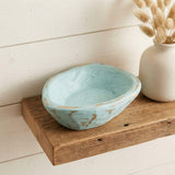 6" Light Blue Solid Wood Oval Dough Bowl - HomeRoots - Flyclothing LLC