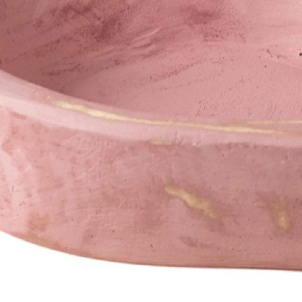 6" Pink Solid Wood Oval Dough Bowl - HomeRoots - Flyclothing LLC