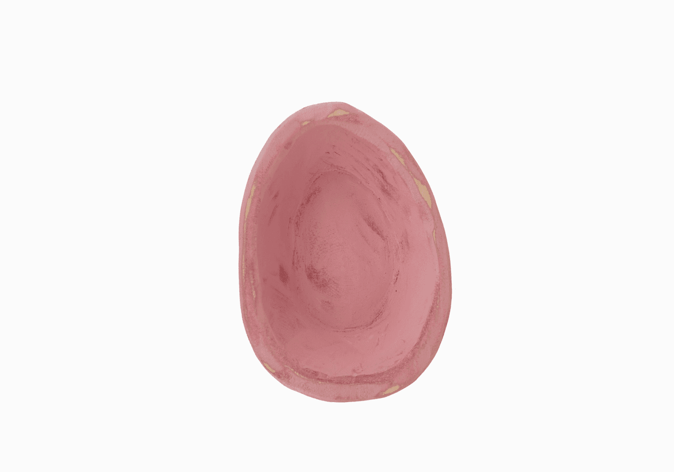 6" Pink Solid Wood Oval Dough Bowl - HomeRoots - Flyclothing LLC