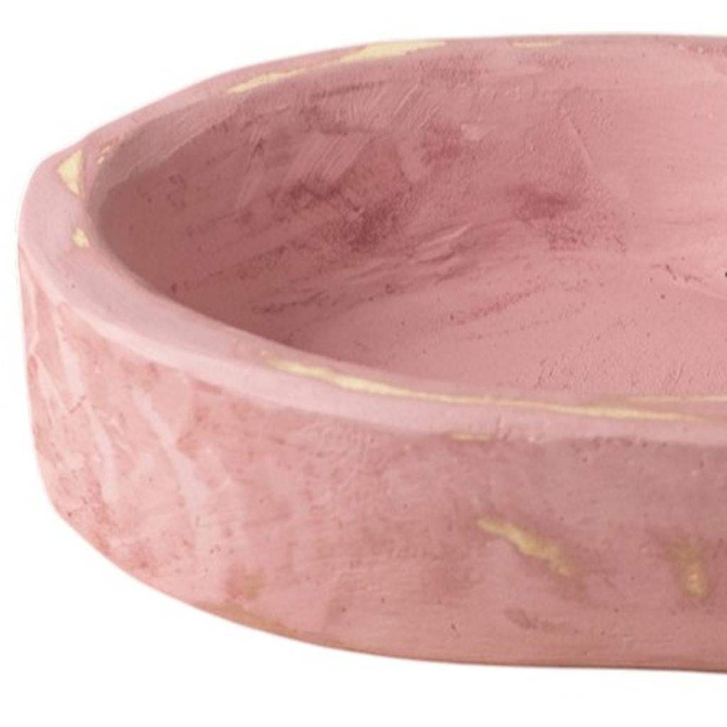 6" Pink Solid Wood Oval Dough Bowl - HomeRoots - Flyclothing LLC