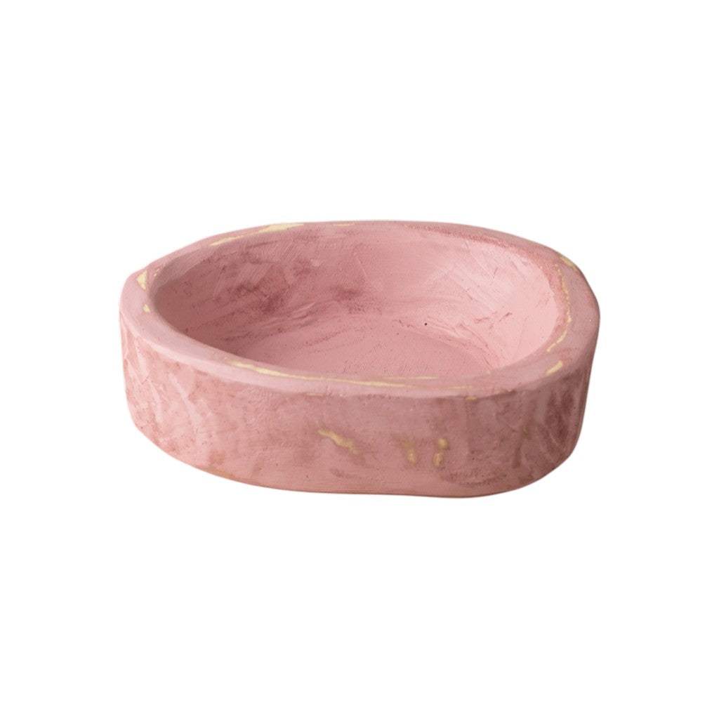6" Pink Solid Wood Oval Dough Bowl - HomeRoots - Flyclothing LLC