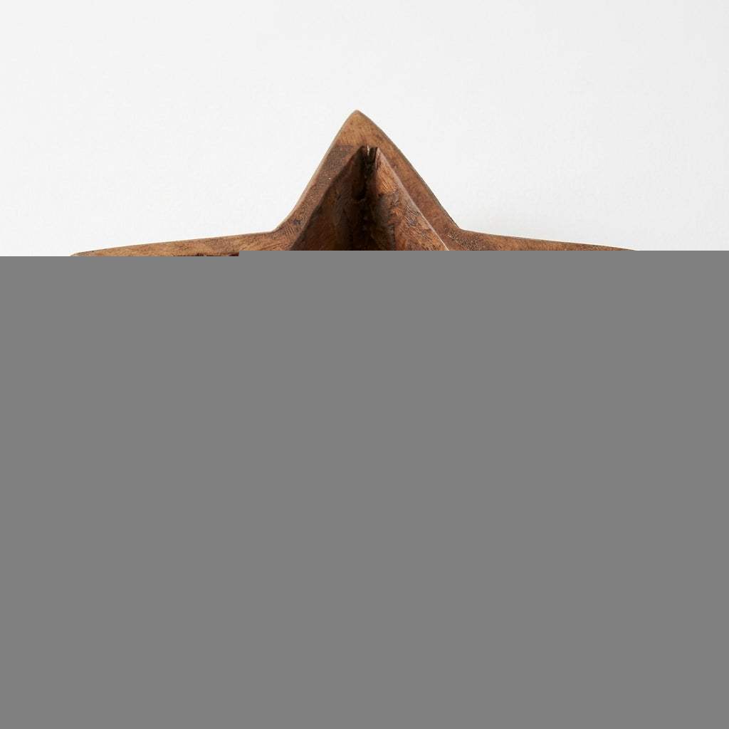 10" Brown Solid Wood Star Shaped Dough Bowl - HomeRoots - Flyclothing LLC