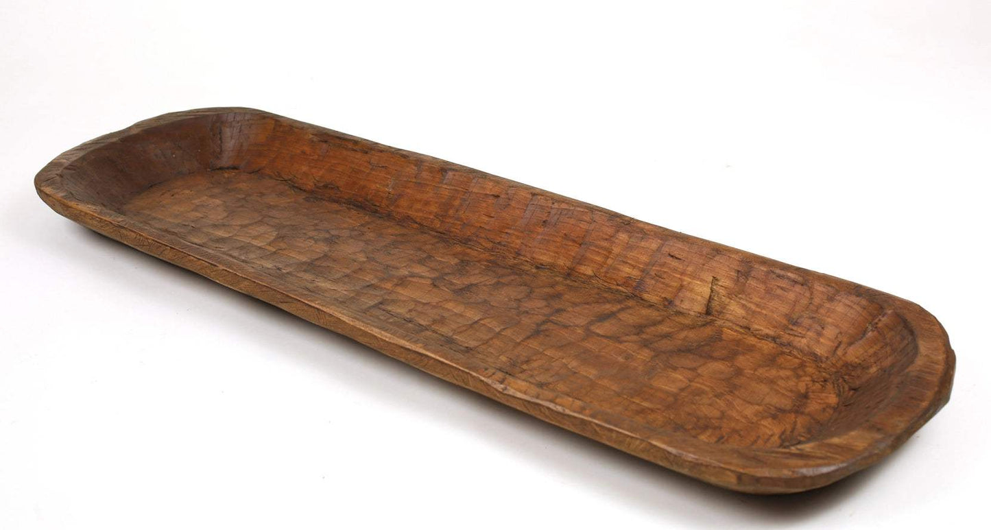 40" Natural Solid Wood Oval Dough Bowl - HomeRoots - Flyclothing LLC