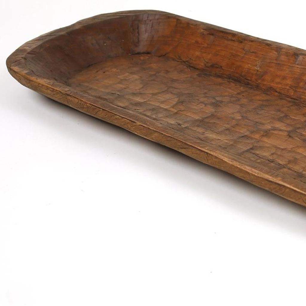 40" Natural Solid Wood Oval Dough Bowl - HomeRoots - Flyclothing LLC