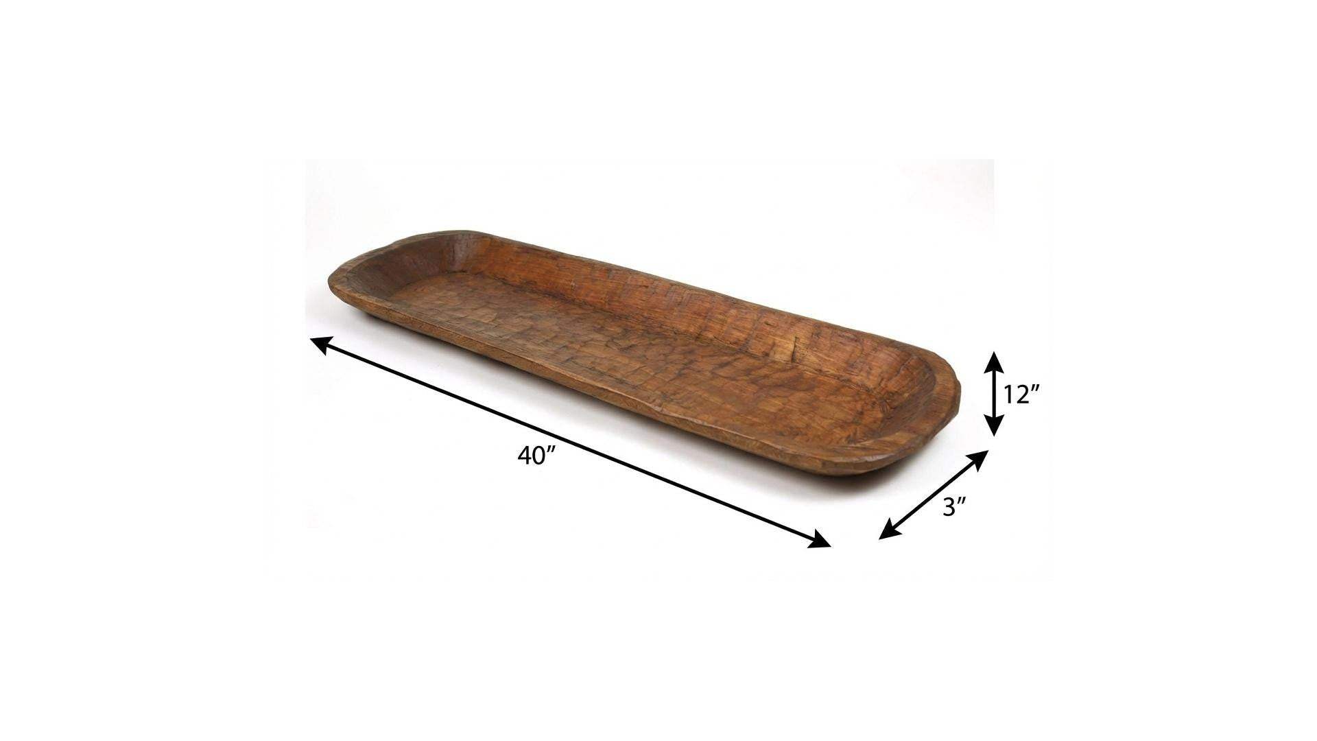 40" Natural Solid Wood Oval Dough Bowl - HomeRoots - Flyclothing LLC