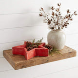 10" Red Solid Wood Star Shaped Dough Bowl - HomeRoots - Flyclothing LLC