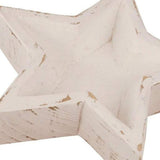 10" White Solid Wood Star Shaped Dough Bowl - HomeRoots - Flyclothing LLC