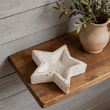 10" White Solid Wood Star Shaped Dough Bowl - HomeRoots - Flyclothing LLC