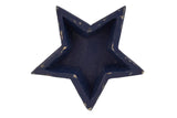 10" Blue Solid Wood Star Shaped Dough Bowl - HomeRoots - Flyclothing LLC