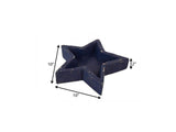 10" Blue Solid Wood Star Shaped Dough Bowl - HomeRoots - Flyclothing LLC