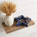 10" Blue Solid Wood Star Shaped Dough Bowl - HomeRoots - Flyclothing LLC