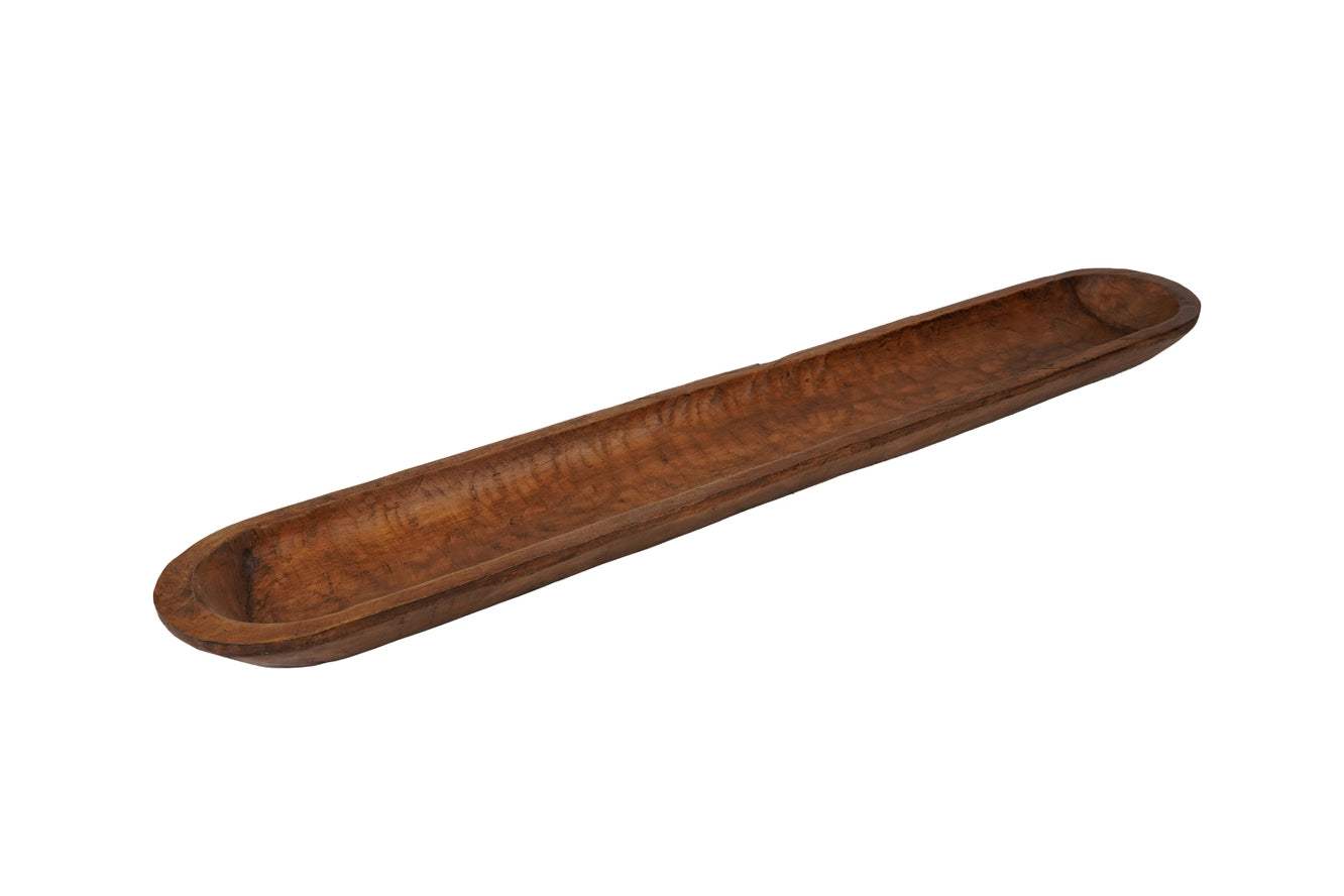 40" Natural Solid Wood Oval Dough Bowl - HomeRoots - Flyclothing LLC
