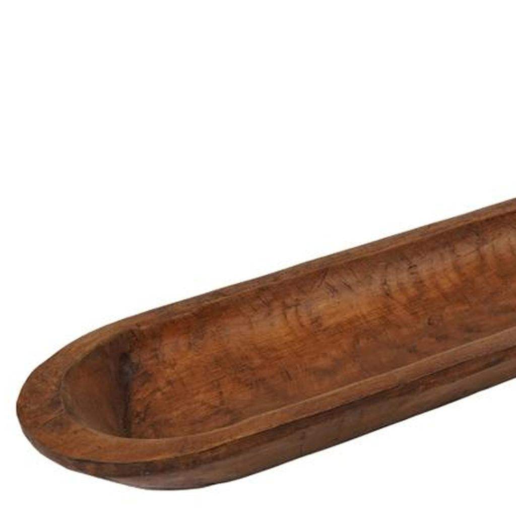 40" Natural Solid Wood Oval Dough Bowl - HomeRoots - Flyclothing LLC