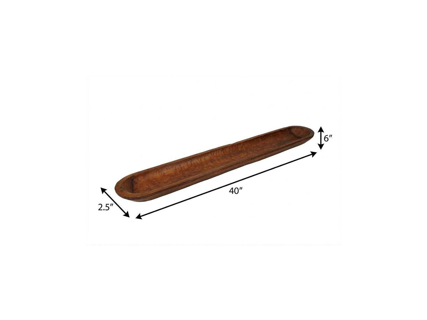 40" Natural Solid Wood Oval Dough Bowl - HomeRoots - Flyclothing LLC