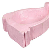 7" Baby Pink Solid Wood Bunny Dough Bowl - HomeRoots - Flyclothing LLC