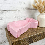 7" Baby Pink Solid Wood Bunny Dough Bowl - HomeRoots - Flyclothing LLC