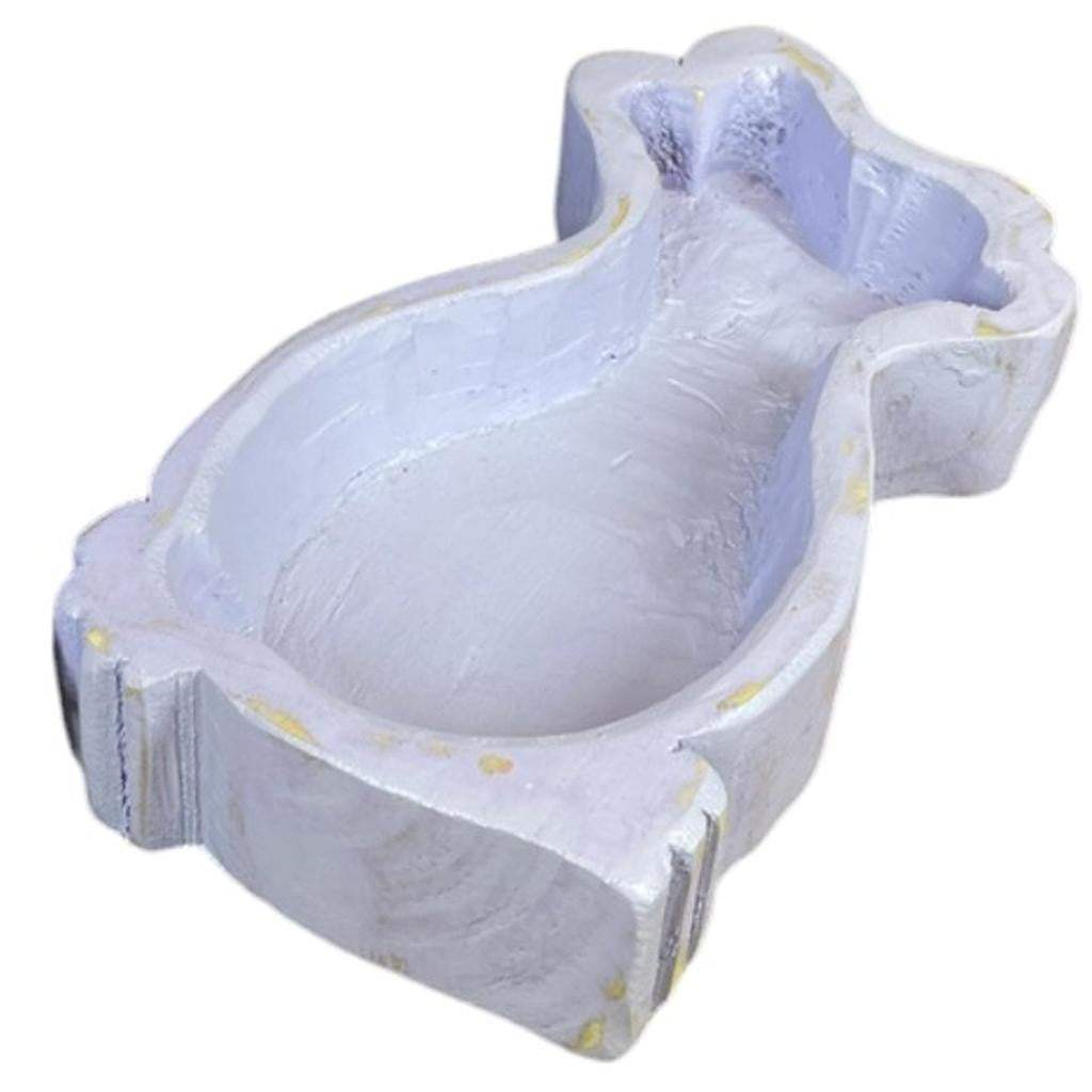 7" Lavender Solid Wood Bunny Dough Bowl - HomeRoots - Flyclothing LLC