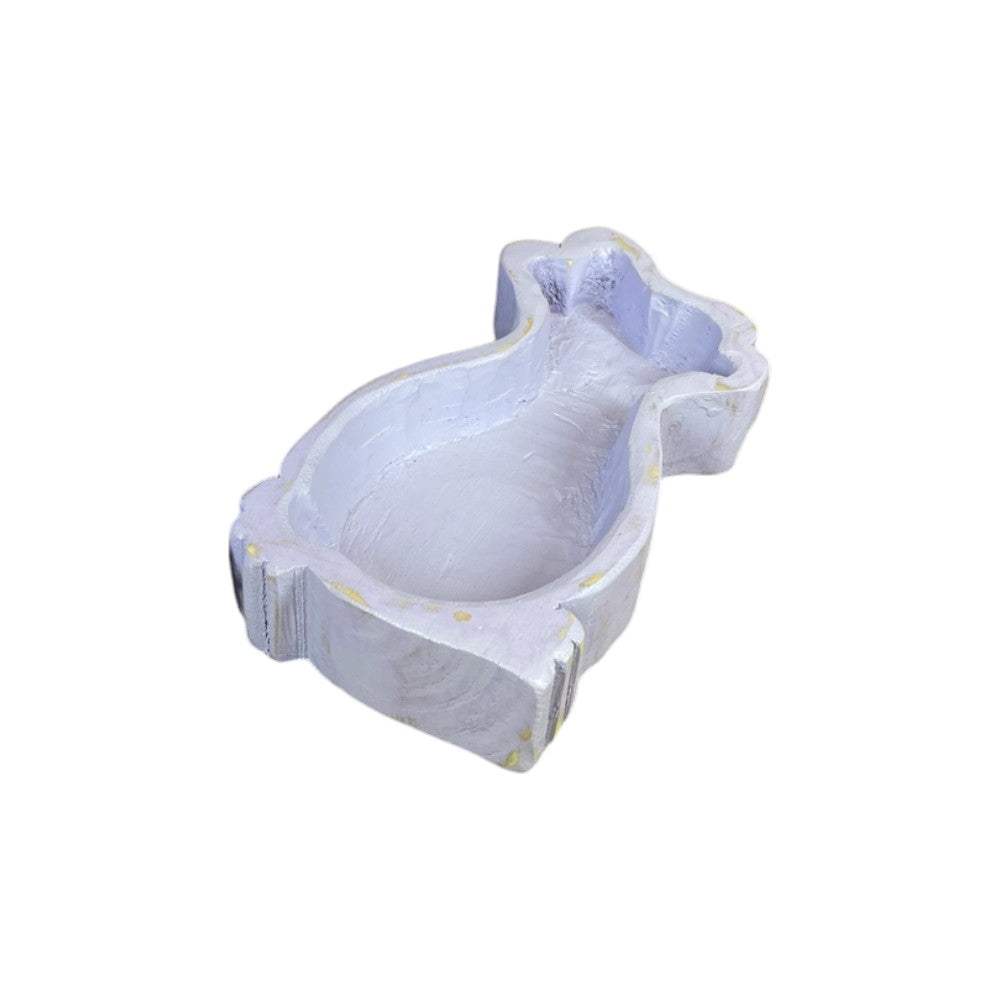 7" Lavender Solid Wood Bunny Dough Bowl - HomeRoots - Flyclothing LLC