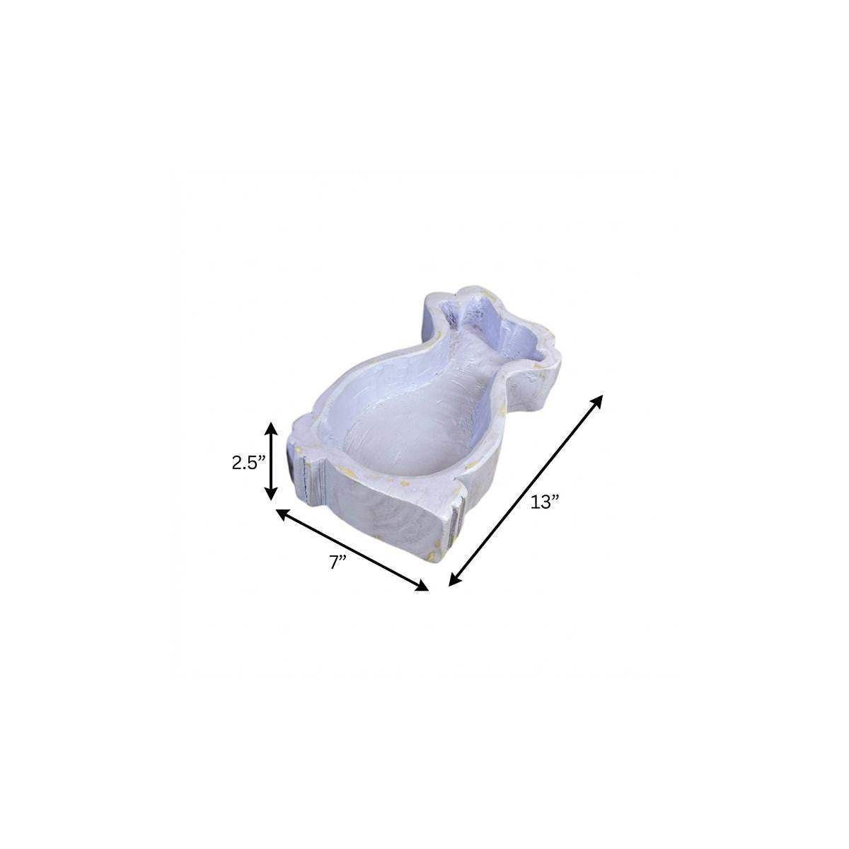 7" Lavender Solid Wood Bunny Dough Bowl - HomeRoots - Flyclothing LLC