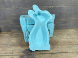 7" Aqua Solid Wood Bunny Dough Bowl - HomeRoots - Flyclothing LLC
