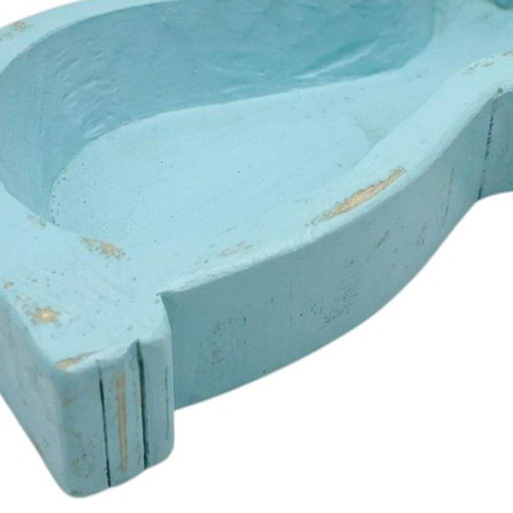 7" Aqua Solid Wood Bunny Dough Bowl - HomeRoots - Flyclothing LLC