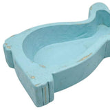 7" Aqua Solid Wood Bunny Dough Bowl - HomeRoots - Flyclothing LLC