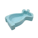 7" Aqua Solid Wood Bunny Dough Bowl - HomeRoots - Flyclothing LLC