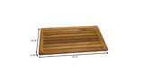 16" Natural Teak Non Slip Bath Mat - HomeRoots - Flyclothing LLC