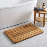 16" Natural Teak Non Slip Bath Mat - HomeRoots - Flyclothing LLC