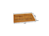 16" Natural Teak Checkered Non Slip Bath Mat - HomeRoots - Flyclothing LLC