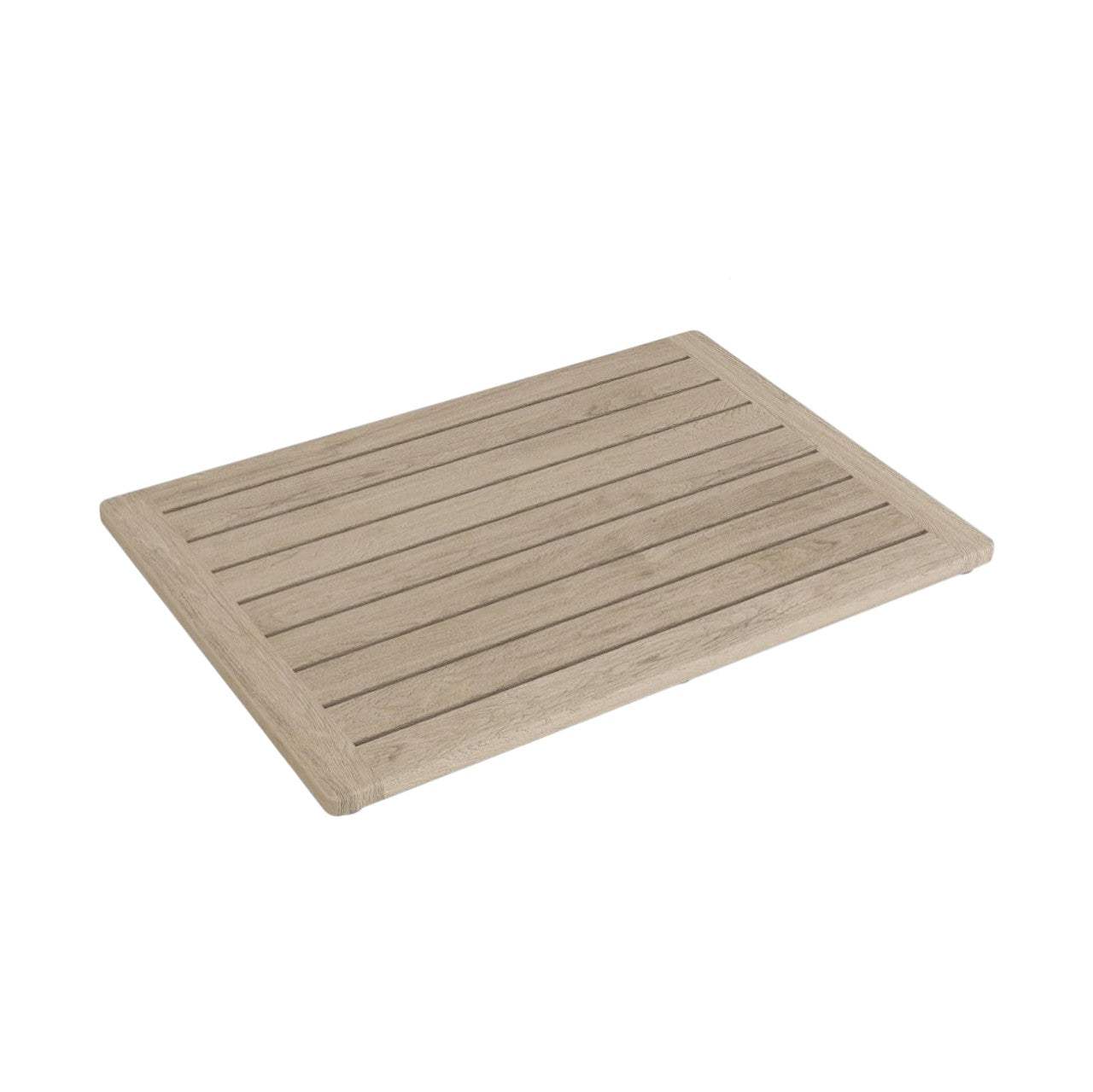 16" Beige Gray Teak Non Slip Bath Mat - HomeRoots - Flyclothing LLC