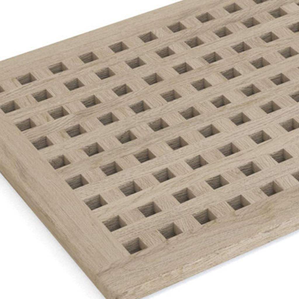 16" Beige Gray Teak Checkered Non Slip Bath Mat - HomeRoots - Flyclothing LLC