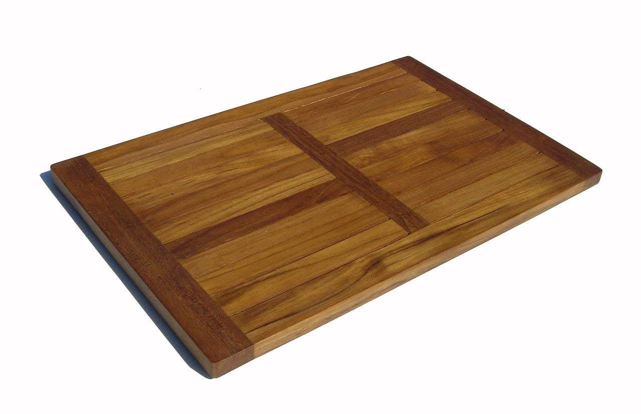 22" Natural Teak Non Slip Bath Mat - HomeRoots - Flyclothing LLC