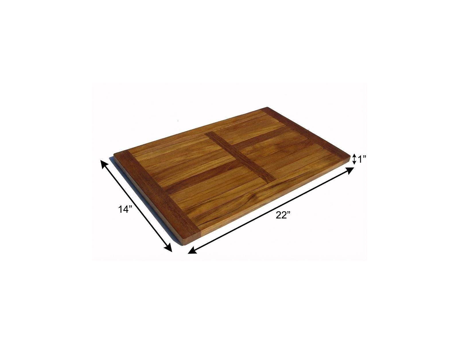 22" Natural Teak Non Slip Bath Mat - HomeRoots - Flyclothing LLC