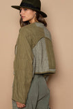 POL Quilted Knit Viding Detail Knit Patch Jacket - Trendsi