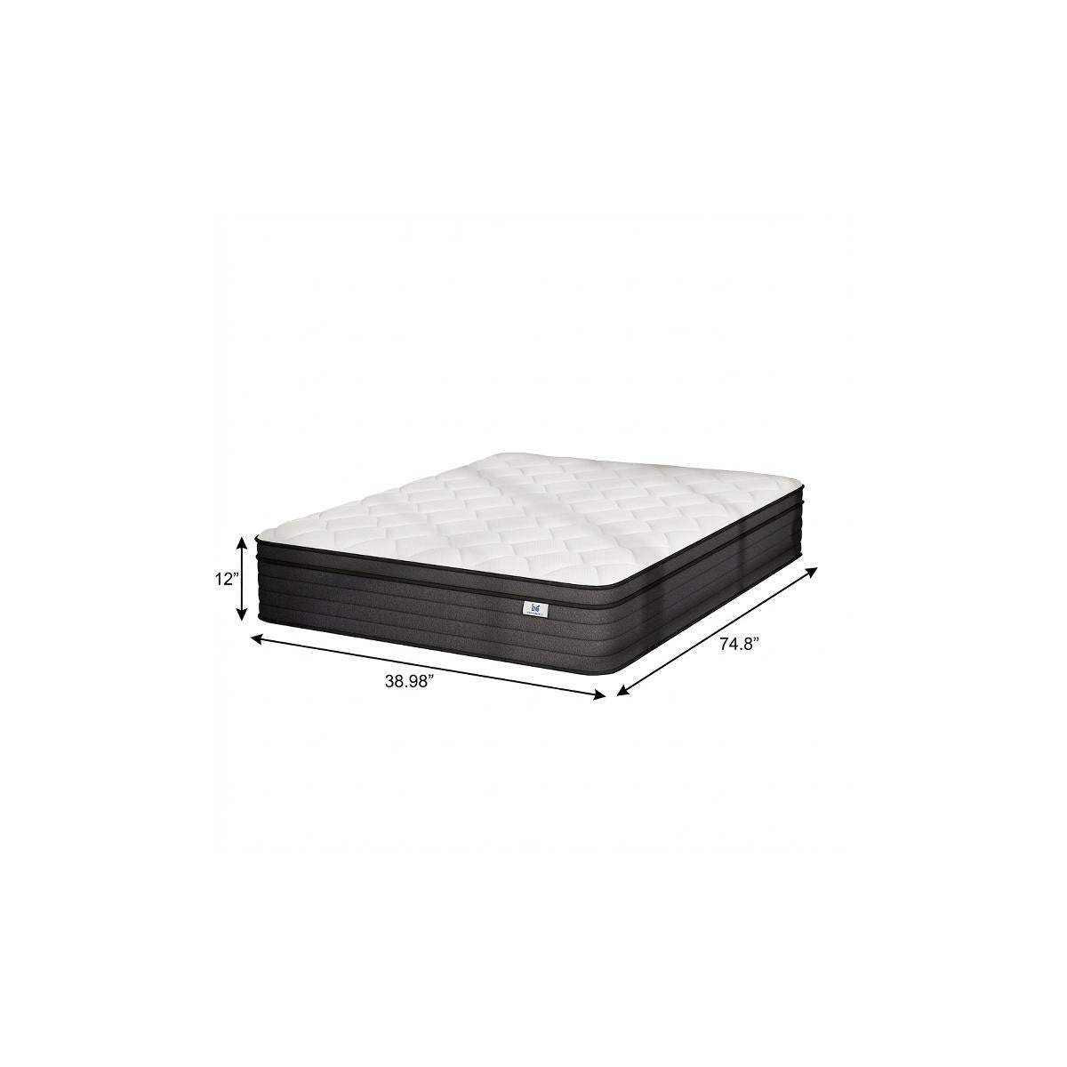 12" Twin Foam Hybrid Mattress - HomeRoots - Flyclothing LLC