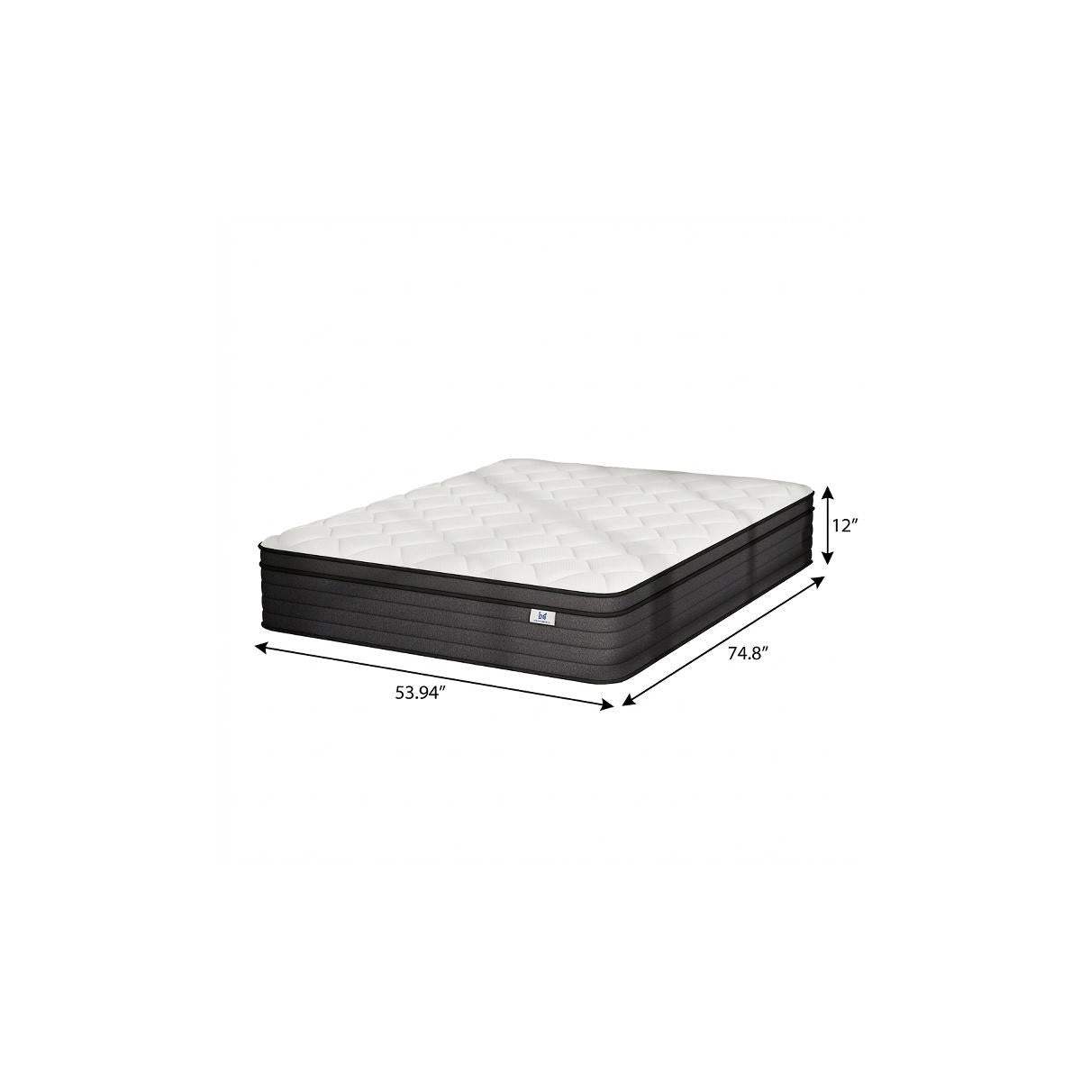 12" Full Double Foam Hybrid Mattress - HomeRoots - Flyclothing LLC
