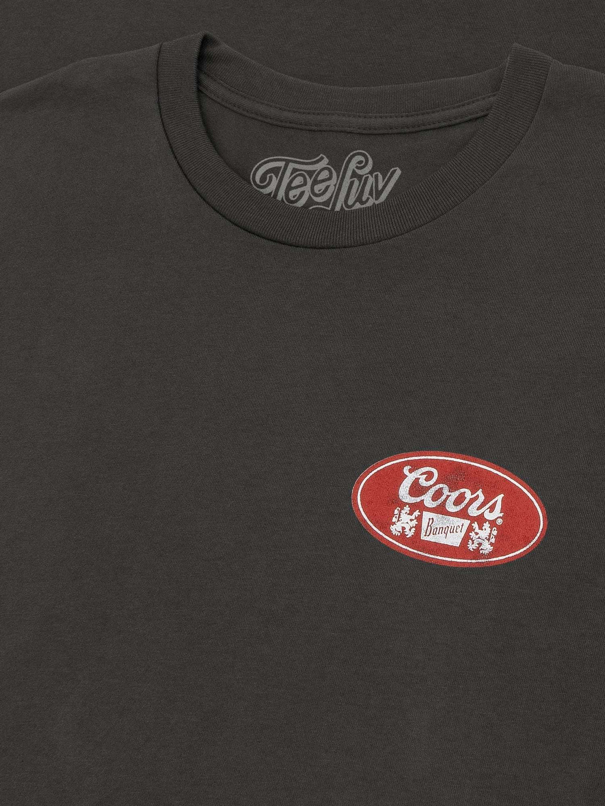 Made in the USA Coors Banquet Faded Double Sided Beer Logo T-Shirt - Asphalt Gray - Tee Luv - Flyclothing LLC