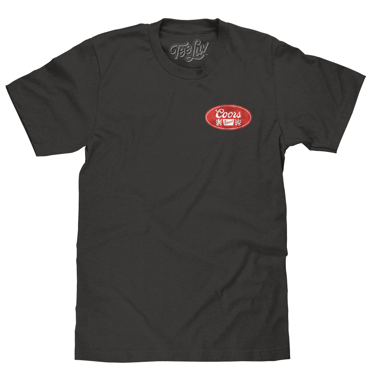 Made in the USA Coors Banquet Faded Double Sided Beer Logo T-Shirt - Asphalt Gray - Tee Luv - Flyclothing LLC