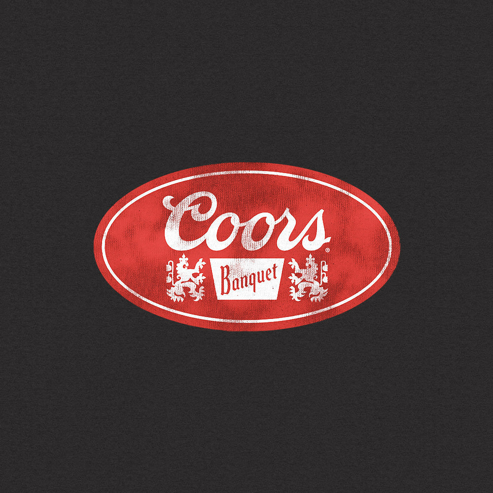 Made in the USA Coors Banquet Faded Double Sided Beer Logo T-Shirt - Asphalt Gray - Tee Luv - Flyclothing LLC