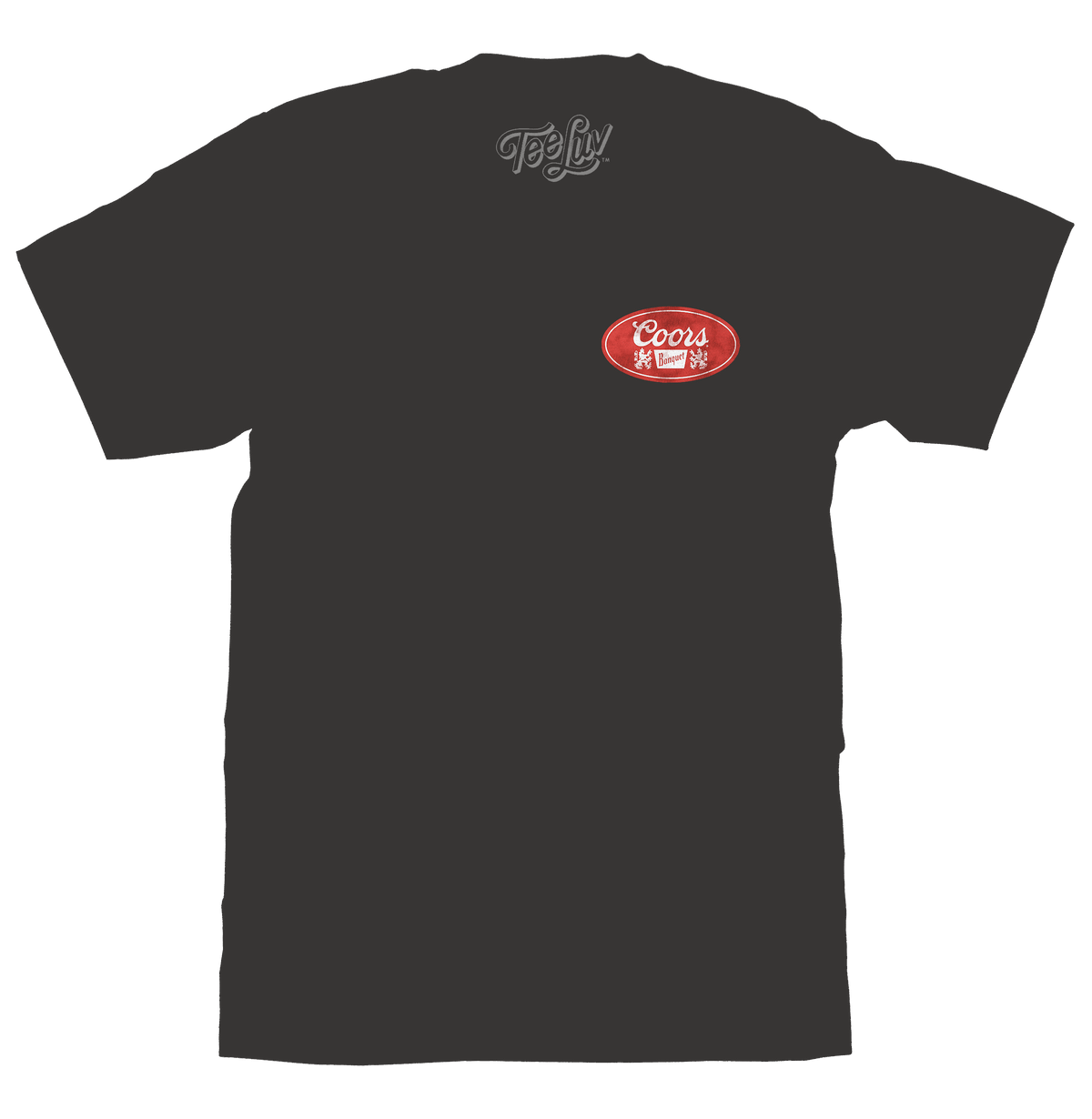 Made in the USA Coors Banquet Faded Double Sided Beer Logo T-Shirt - Asphalt Gray - Tee Luv - Flyclothing LLC