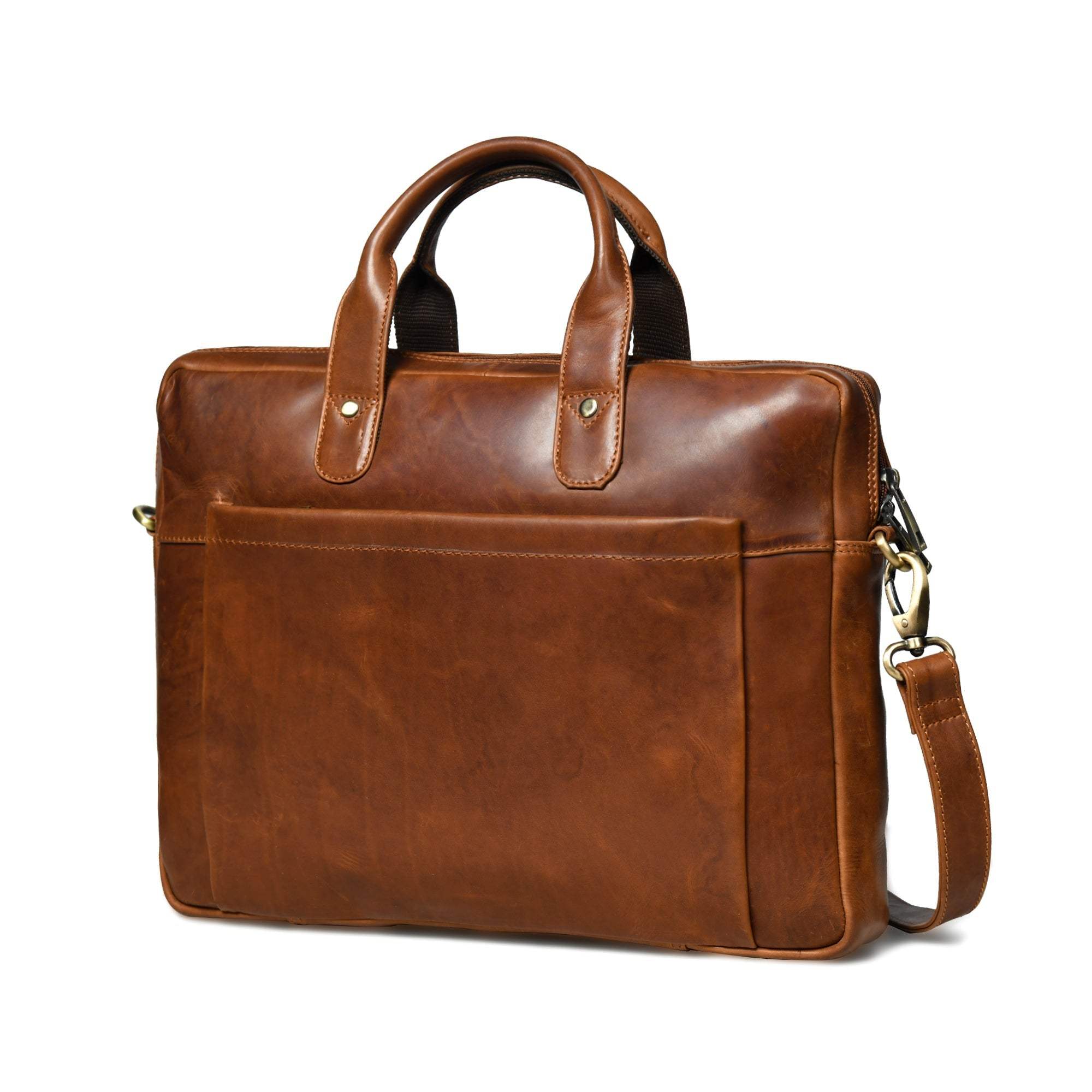 Denver Slim Laptop Briefcase - Classy Leather Bags - Flyclothing LLC