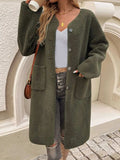 Devine Button Up Long Sleeve Coat - Trendsi - Flyclothing LLC