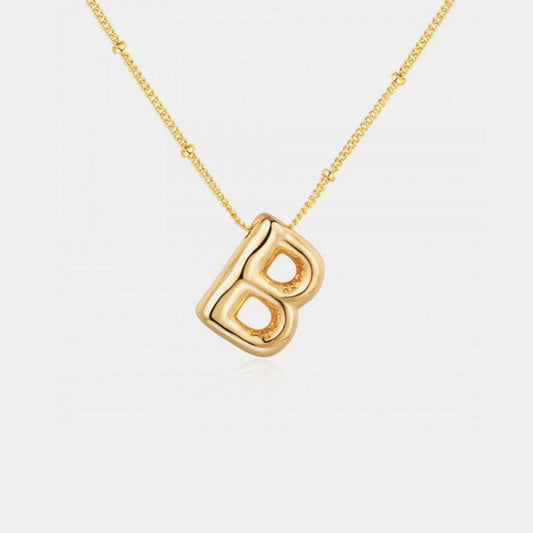 Gold-Plated Letter Pendant Necklace - Trendsi - Flyclothing LLC