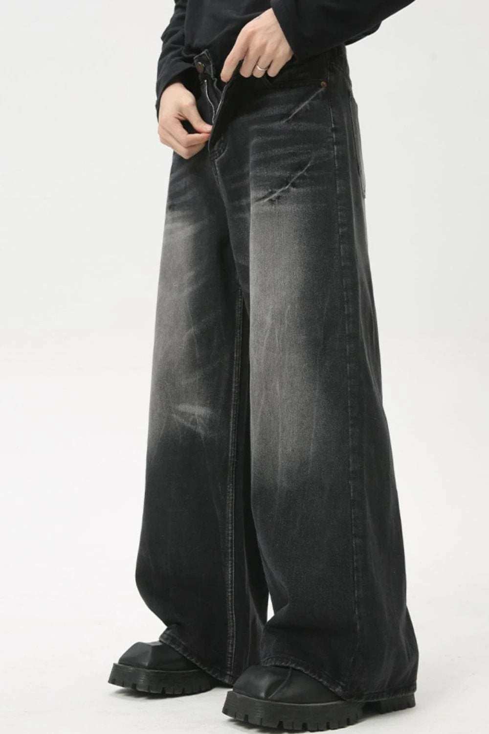 Men's Cat's Whisker Wide Leg Jeans - Trendsi - Flyclothing LLC