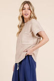 Lime 'N' Chili Solid Cap Sleeve Stitch Edge Knit Sweater - Trendsi