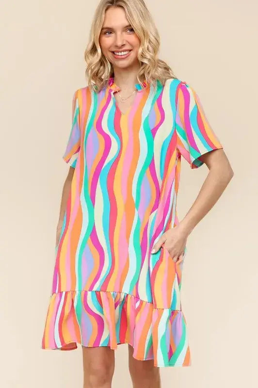 Haptics Tiered Woven Ruffle Hem Dress - Trendsi - Flyclothing LLC
