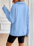 Ivy Lane Half Zip Raglan Sleeve Sweatshirt - Trendsi - Flyclothing LLC