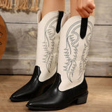 Point Toe Block Heels Boots - Trendsi - Flyclothing LLC